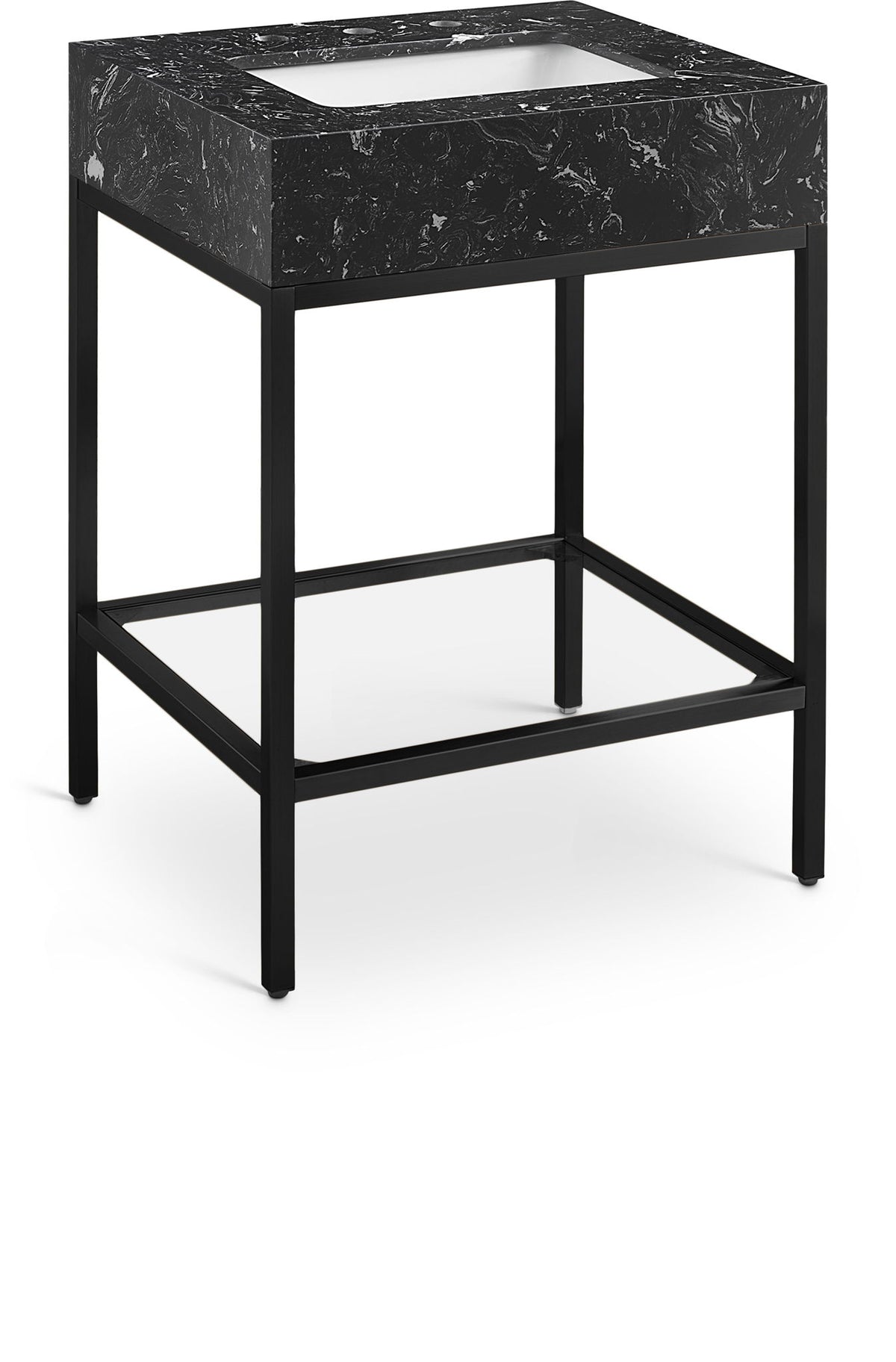 Marmo - Engineered Marble Bathroom Vanity With Black Base