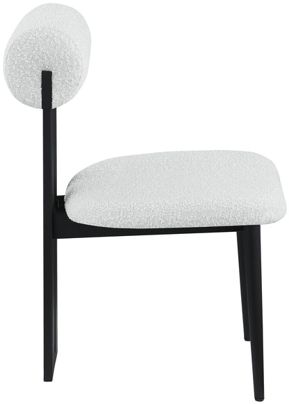 Dario - Boucle Dining Chair With Black Frame (Set of 2)