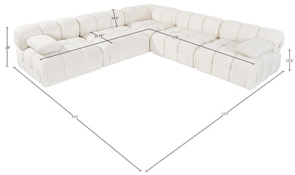 Orin - Velvet Fabric 5 Piece Modular Sectional