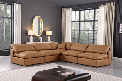 Comfy - 5 Piece Faux Leather Modular Corner Armless Sectional