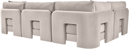 Hammond - Velvet Performance Fabric Upholstered 4 Piece Armless Sectional