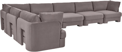 Hammond - Velvet Performance Fabric Upholstered 7 Piece Sectional