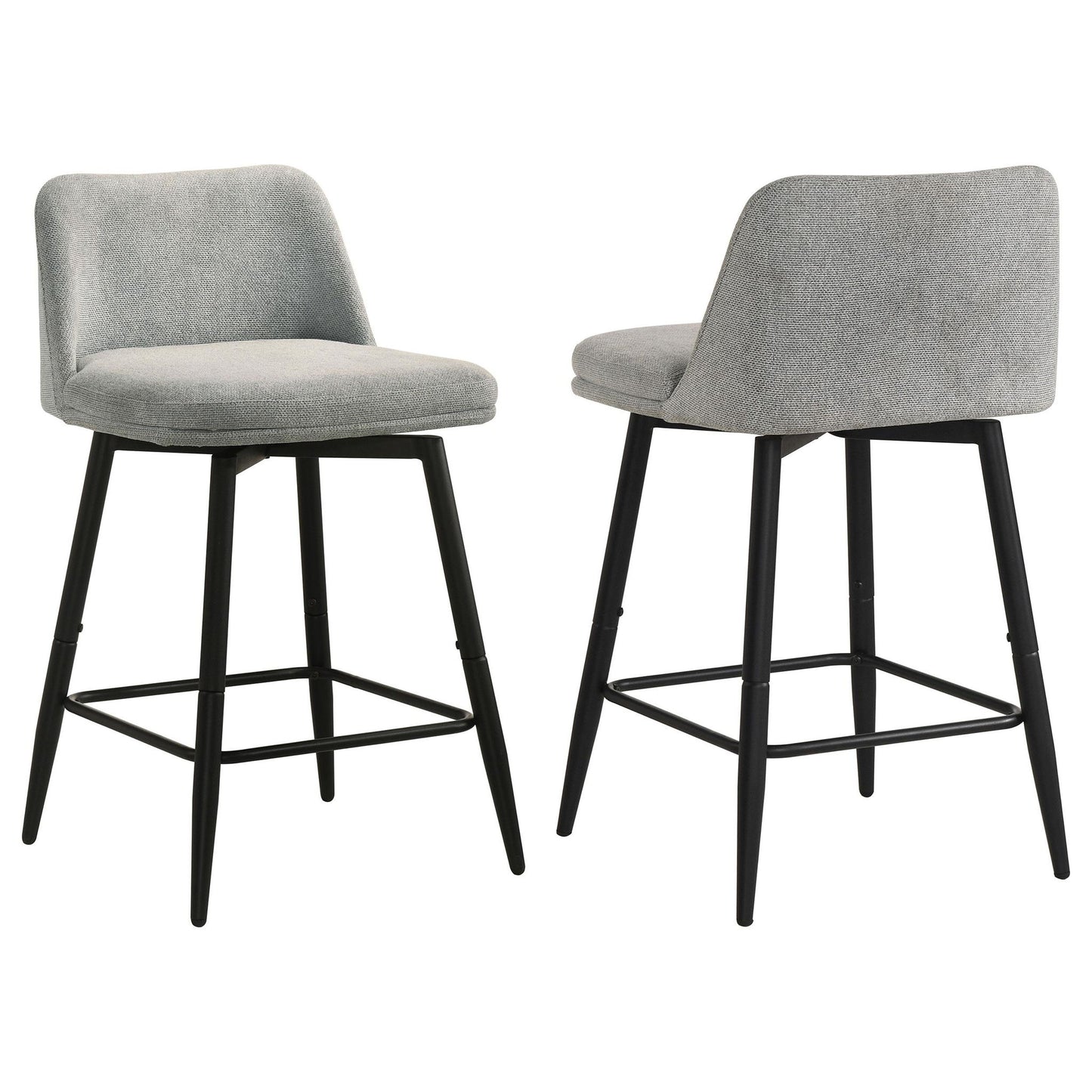 Mellor Fabric Upholstered Swivel Counter Chair Grey (Set of 2)