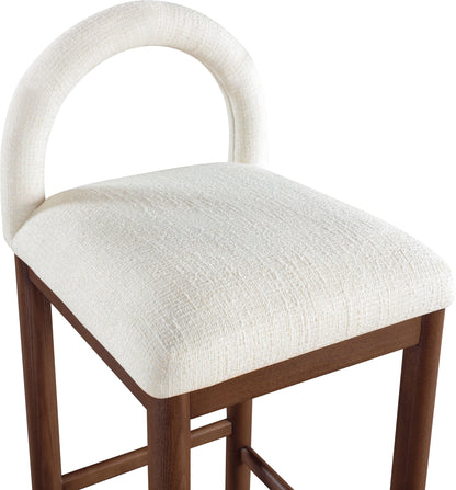 Conrad - Linen Counter Stool With Brown Legs