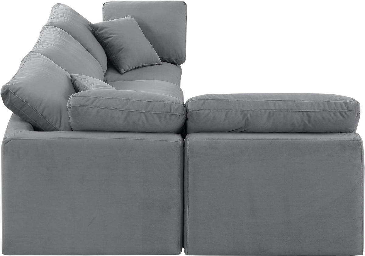 Indulge - Velvet 4 Piece Modular Sectional
