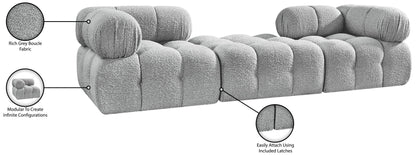 Ames - 3 Piece Boucle Modular Sofa With 1 Backless Seat