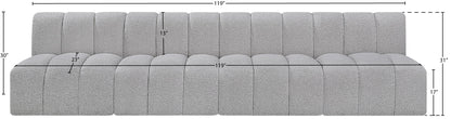 Arc - Boucle Fabric 4 Seats Modular Sofa