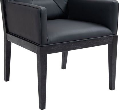 Gwendolyn - Faux Leather Dining Arm Chair With Black Frame