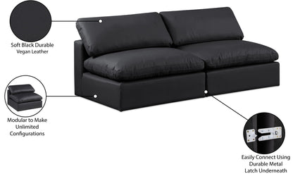 Comfy - Faux Leather Modular Armless Sofa 2 Seats