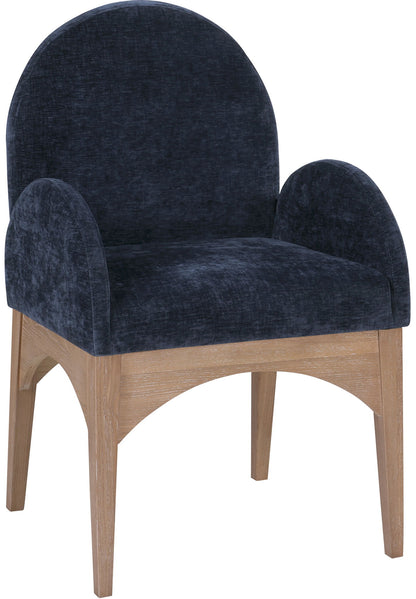 Waldorf - Chenille Dining Arm Chair With Natural Legs