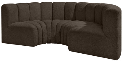 Arc - Boucle Fabric 4 Piece U-Shaped Modular Sofa