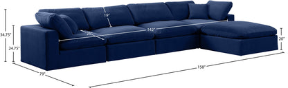 Comfy - 5 Piece Velvet Modular Sectional With Chaise