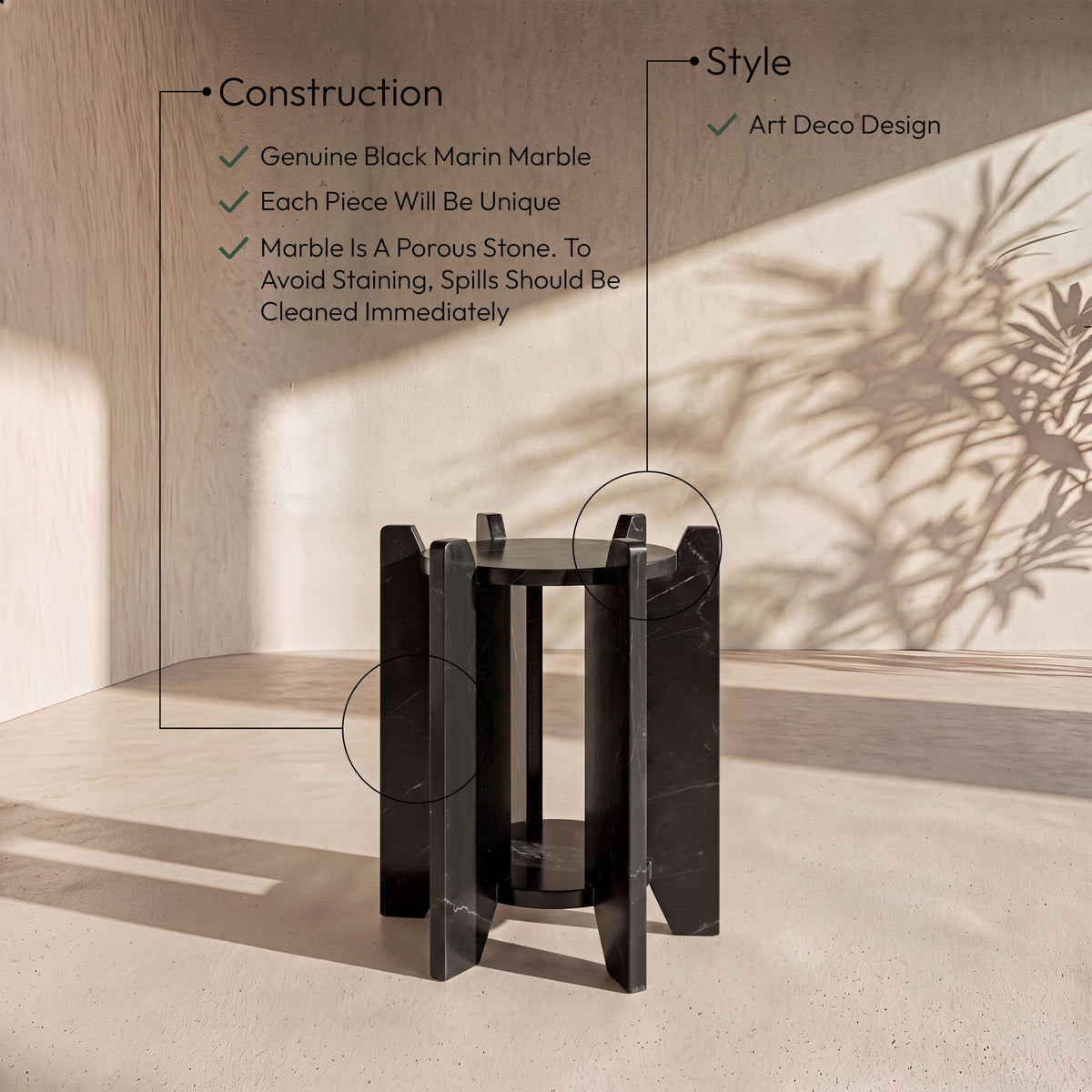 Soriano - Genuine Marble Table