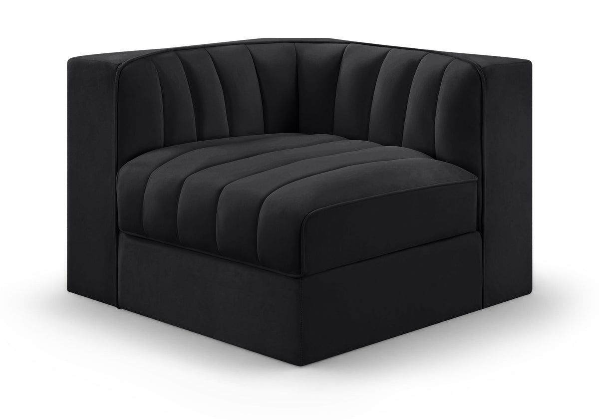 Rummi - Velvet Performance Fabric Upholstered Modular Corner Chair