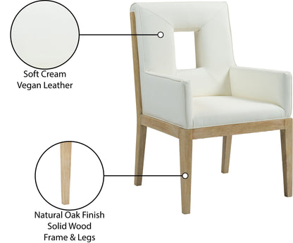 Gwendolyn - Faux Leather Dining Arm Chair With Natural Frame