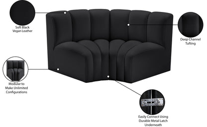 Arc - Faux Leather 2 Piece Modular Sofa