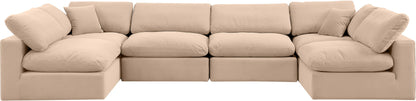Comfy - 6 Piece Velvet Modular Armless Sectional