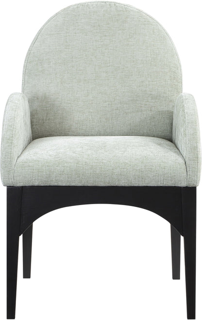 Waldorf - Chenille Dining Arm Chair With Black Legs