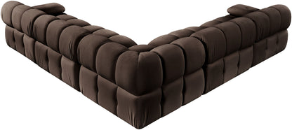 Orin - Velvet Fabric 5 Piece Modular Sectional