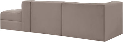 Rummi - Velvet Performance Fabric Upholstered 3 Piece Modular Sectional