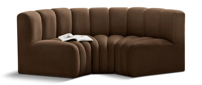 Arc - Velvet 3 Piece Modular U-Shaped Sofa
