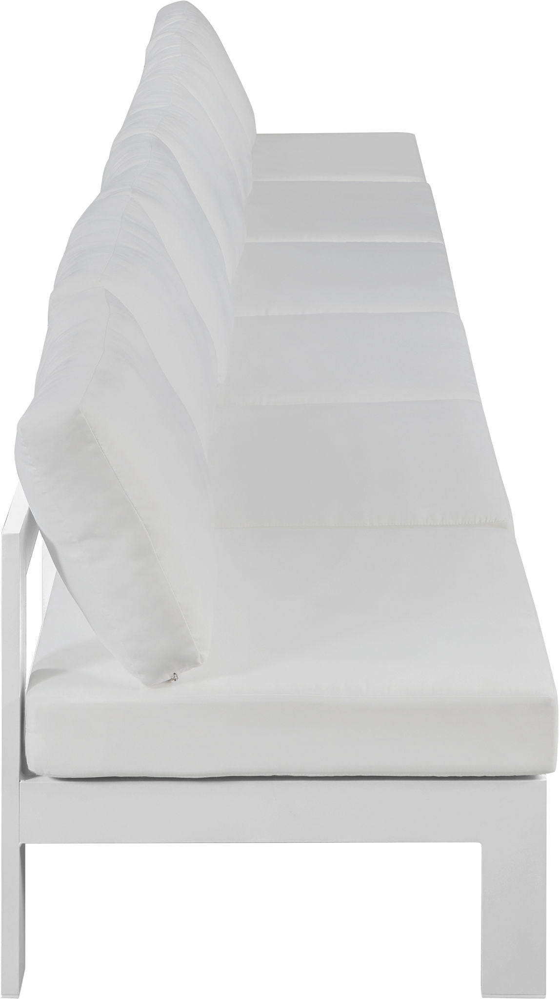 Nizuc - Outdoor Patio 6 Seat Armless Modular Sofa With White Frame