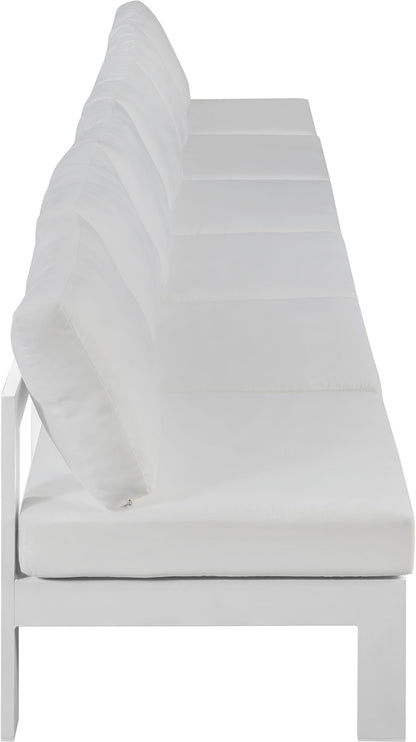 Nizuc - Outdoor Patio 6 Seat Armless Modular Sofa With White Frame
