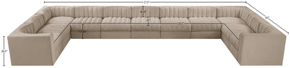 Rummi - Velvet Performance Fabric Upholstered 11 Piece Modular Sectional