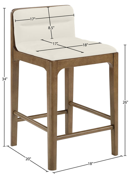 Ellis - Vegan Leather Upholstered Counter Stool (Set of 2) - Brown Base