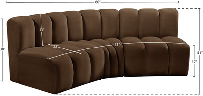 Arc - Velvet 3 Piece Modular Corner Sofa