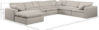 Comfy - 7 Piece Linen Modular Sectional With Chaise