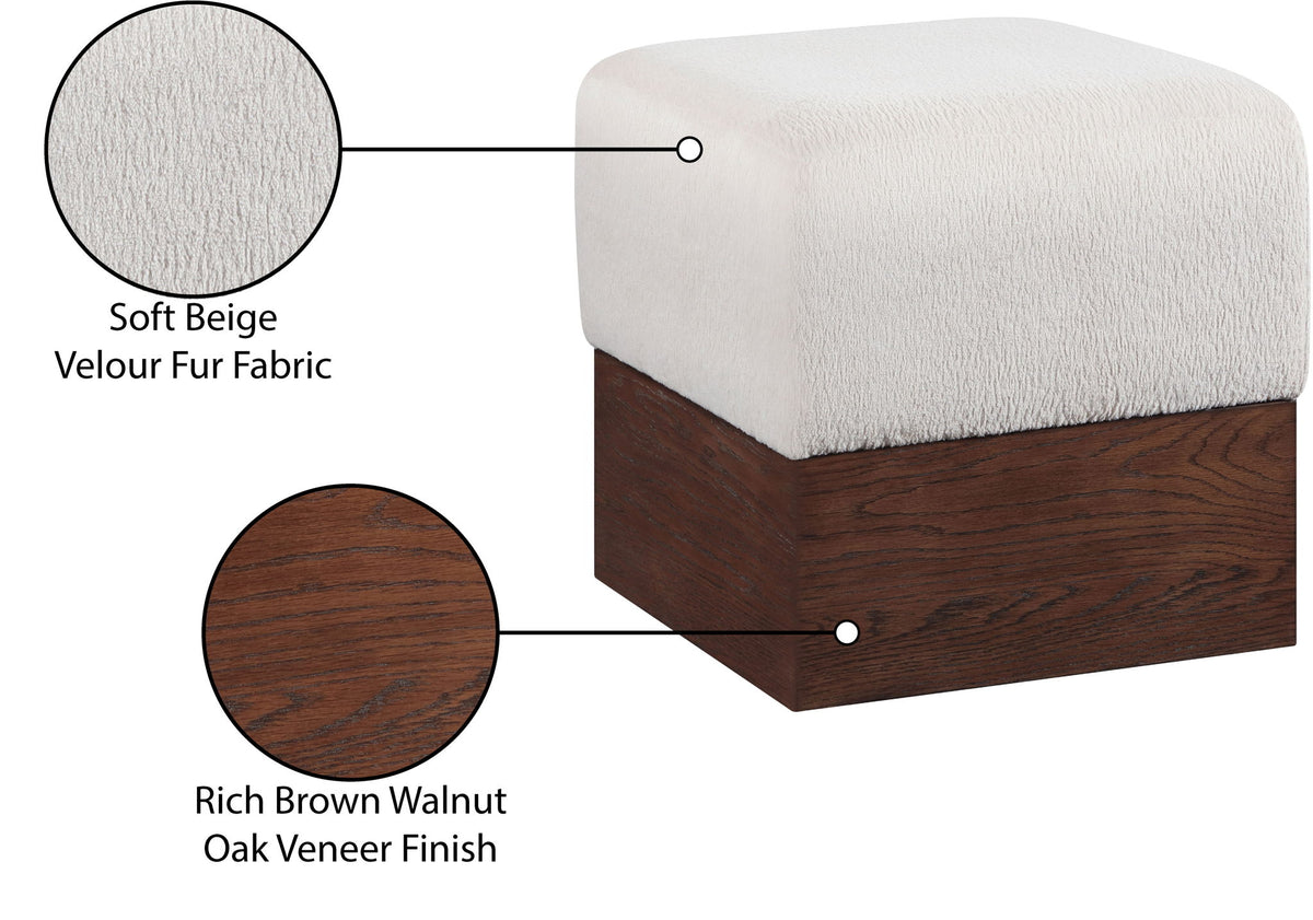 Havre - Ottoman / Stool With Brown Base