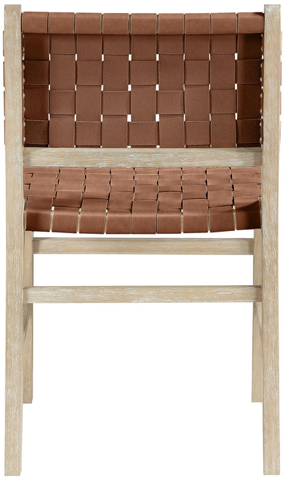 Entwine - Vegan Leather Upholstered Dining Chair - Painted Natural