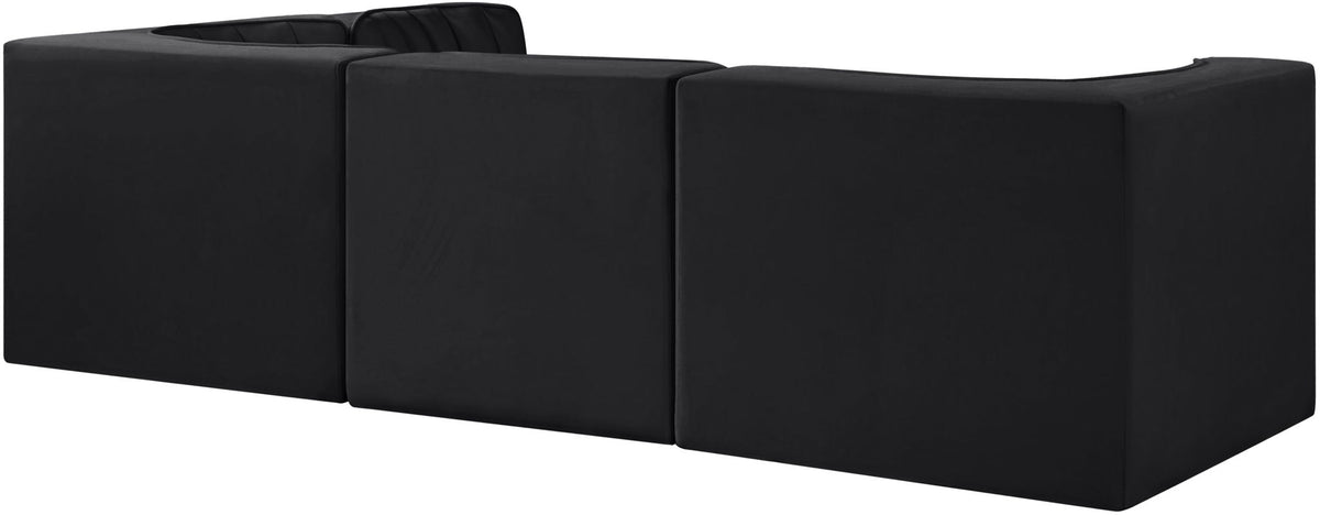 Rummi - Velvet Performance Fabric Upholstered 4 Piece Modular Sectional