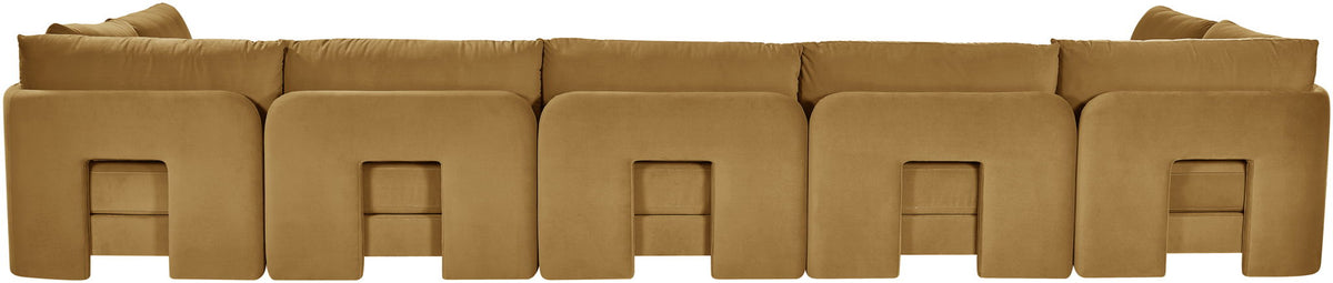 Hammond - Velvet Performance Fabric Upholstered 7 Piece U-Shaped Armless Sectional
