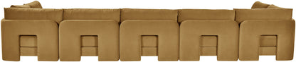 Hammond - Velvet Performance Fabric Upholstered 7 Piece U-Shaped Armless Sectional
