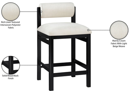 Roundhill - Fabric Counter Stool - Black Frame