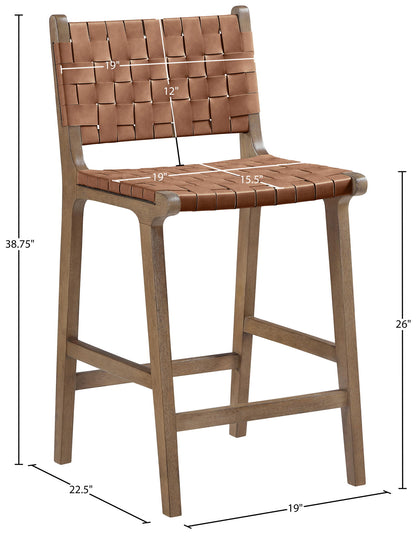 Entwine - Vegan Leather Upholstered Counter Stool - Painted Brown