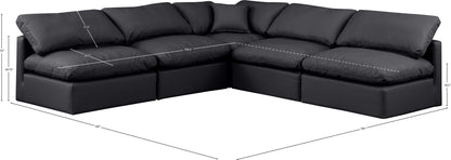 Indulge - Faux Leather 5 Piece Modular Corner Armless Sectional
