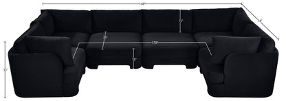 Hammond - Velvet Performance Fabric Upholstered 6 Piece U-Shaped Sectional