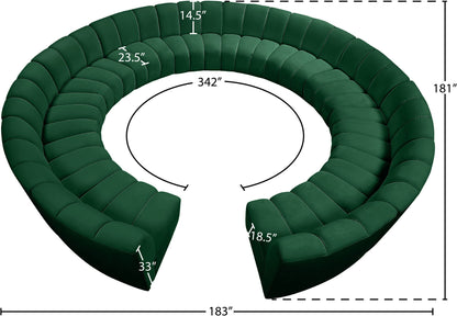 Infinity - 12 Piece Velvet Modular Sectional
