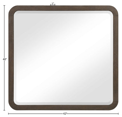 Morino - Oak Veneer And Solid Wood Mirror - Brown