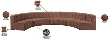 Arc - Faux Leather 8 Piece U-Shaped Modular Sofa