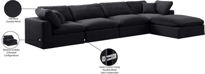 Comfy - 5 Piece Velvet Modular Sectional With Chaise