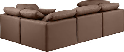 Indulge - Faux Leather 4 Piece Modular Corner Sectional