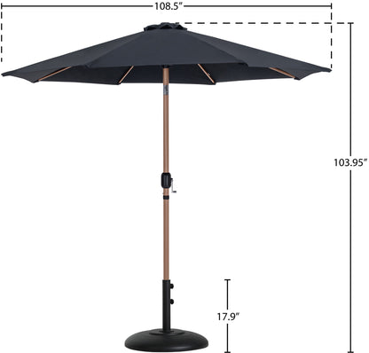 Fiji - Aluminum Patio Umbrella With Round Black And Teak Base