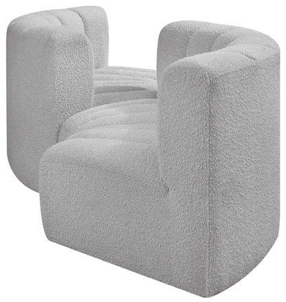 Arc - Boucle Fabric 4 Piece Curved Modular Sofa