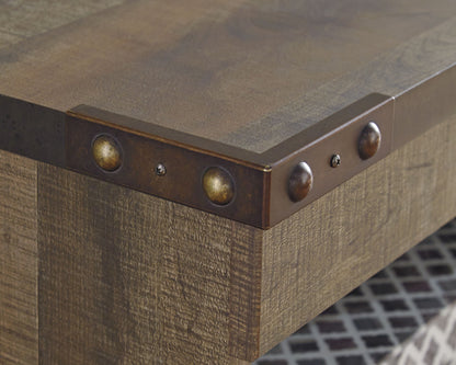 Trinell - 63" TV Stand With Glass/Stone Fireplace Insert - Brown