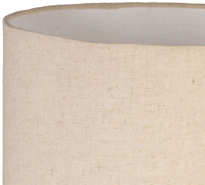 Palea - Mango Wood Base And Linen Textured Fabric Shade Table Lamp - Travertine / Natural