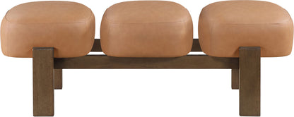 Woodcrest - Vegan Leather Upholstered Bench - Painted Brown Walnut Base